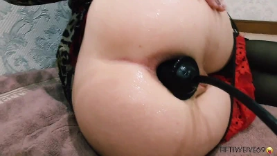 Slut Stretching Ass With Anal Plug